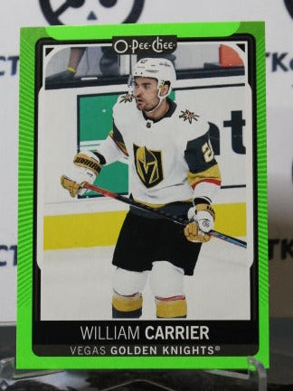 2021-22 O-PEE-CHEE WILLIAM CARRIER # 91 NEON GREEN 19/50  NHL GOLDEN KNIGHTS HOCKEY CARD