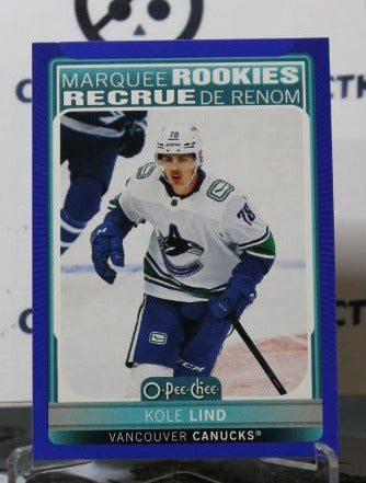 2021-22  O-PEE-CHEE KOLE LIND # 504 MARQUEE ROOKIE BLUE  VANCOUVER CANUCKS NHL HOCKEY TRADING CARD