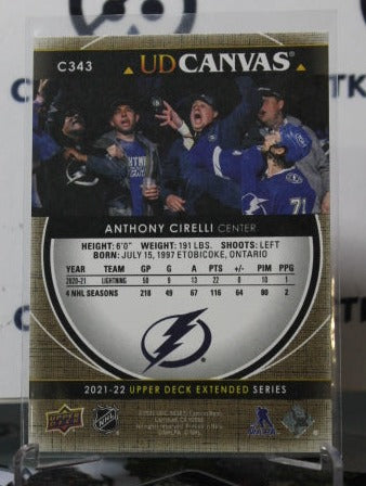 2021-22 UPPER DECK ANTHONY CIRELLI  # C343 UD CANVAS TAMPA BAY LIGHTNING HOCKEY CARD