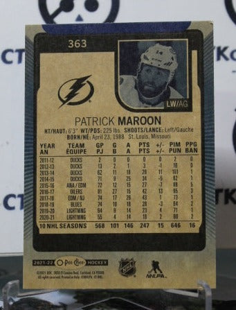 2021-22  O-PEE-CHEE PATRICK MAROON # 363  BLUE  TAMPA BAY LIGHTNING HOCKEY CARD