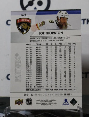 2021-22 UPPER DECK JOE THORNTON # 574 FLORIDA PANTHERS HOCKEY CARD