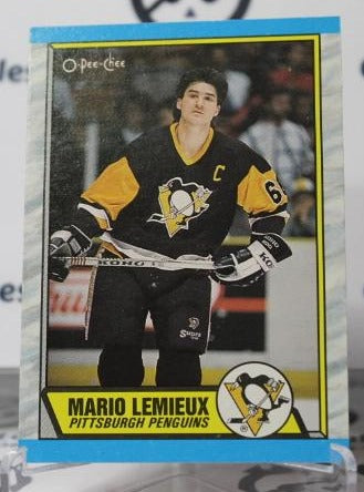 MARIO LEMIEUX # 1 O-PEE CHEE  1989-90 PITTSBURGH PENGUINS NHL HOCKEY TRADING CARD