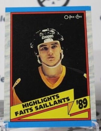 MARIO LEMIEUX # 327 O-PEE CHEE  1989-90 PITTSBURGH PENGUINS NHL HOCKEY TRADING CARD