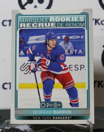 2021-22  O-PEE-CHEE MORGAN BARRON  # 520 MARQUEE ROOKIE NEW YORK RANGERS  NHL HOCKEY CARD