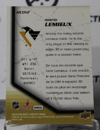 MARIO LEMIEUX # HCD12 UPPER DECK 2008-09 PITTSBURGH PENGUINS NHL HOCKEY TRADING CARD