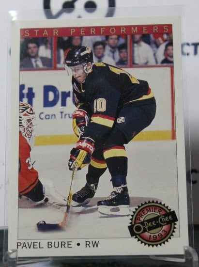 1992-93  O-PEE-CHEE PREMIER PAVEL BURE # 10  STAR PERFORMER VANCOUVER CANUCKS NHL HOCKEY TRADING CARD