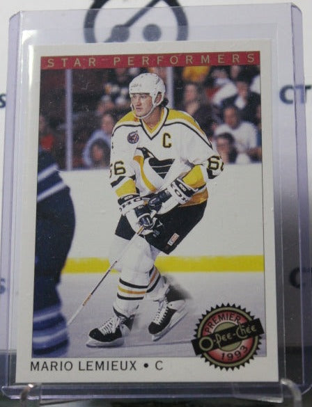 1992-93  O-PEE-CHEE PREMIER MARIO LEMIEUX # 22 STAR PREFORMERS PITTSBURGH PENGUINS NHL HOCKEY CARD