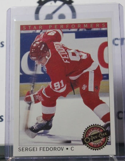 1992-93 O-PEE-CHEE PREMIER SERGEI FEDOROV # 20 STAR PREFORMERS DETROIT RED WINGS NHL HOCKEY TRADING CARD