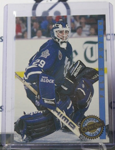 1992-93 O-PEE-CHEE PREMIER FELIX POTVIN # 4 TOP ROOKIE TORONTO MAPLE LEAFS NHL HOCKEY CARD