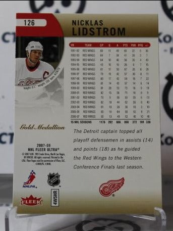 NICKLAS LIDSTROM # 126 FLEER ULTRA  2007-08 DETROIT RED WINGS NHL HOCKEY TRADING CARD