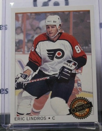 1992-93  O-PEE CHEE PREMIER ERIC LINDROS # 102 PHILADELPHIA FLYERS NHL HOCKEY CARD