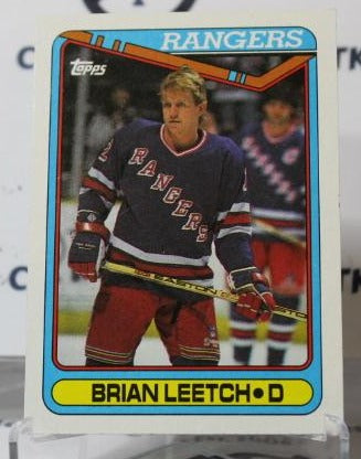 BRIAN LEETCH # 221 TOPPS 1990-91 NEW YORK RANGERS NHL HOCKEY TRADING CARD