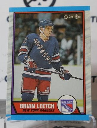 BRIAN LEETCH # 136 O-PEE CHEE ROOKIE 1989-90 NEW YORK RANGERS NHL HOCKEY TRADING CARD