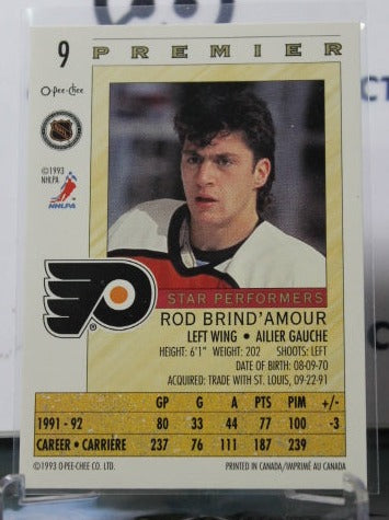 1992-93 O-PEE-CHEE PREMIER ROD BRIND'AMOUR # 9 STAR PERFORMERS  PHILADELPHIA FLYERS HOCKEY CARD