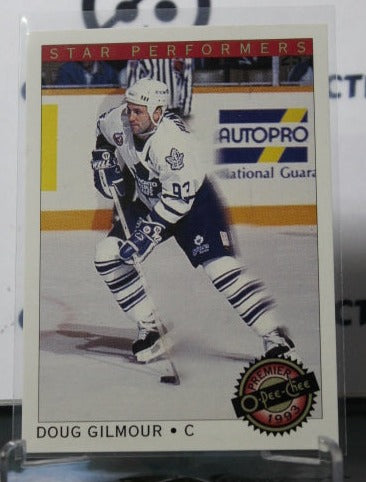 1992-92 O-PEE-CHEE PREMIER DOUG GILMOUR # 8 STAR PERFORMERS TORONTO MAPLE LEAFS HOCKEY CARD