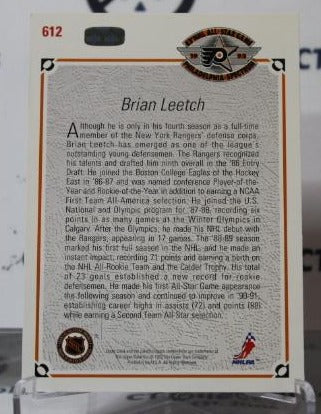 BRIAN LEETCH # 612  UPPER DECK 1991-92 NEW YORK RANGERS NHL HOCKEY TRADING CARD