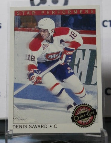 1992-93 O-PEE-CHEE PREMIER DENIS SAVARD # 6 STAR PERFORMERS MONTREAL CANADIENS HOCKEY CARD
