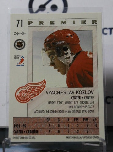 1992-93 O-PEE-CHEE PREMIRE VYACHESLAV KOZLOV # 71 DETROIT RED WINGS NHL HOCKEY TRADING CARD