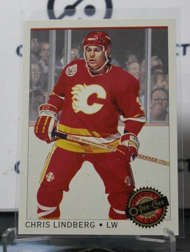 1992-93 O-PEE-CHEE PREMIER CHRIS LINDBERG # 4 HOCKEY NHL CALGARY FLAMES  CARD