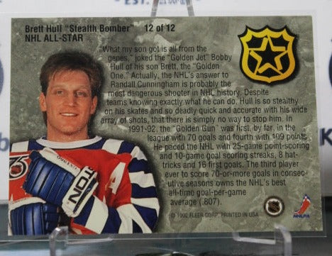 1992-93 FLEER ULTRA BRETT HULL # 12 OF 12 ALL STAR  ST. LOUIS BLUES NHL HOCKEY TRADING CARD