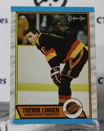 TREVOR LINDEN # 225 O-PEE CHEE 1989-90 ROOKIE VANCOUVER CANUCKS NHL HOCKEY TRADING CARD