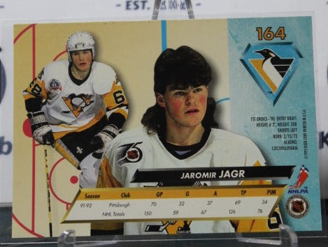 1992-93 FLEER ULTRA JAROMIR JAGR # 164  PITTSBURGH PENGUINS NHL HOCKEY TRADING CARD