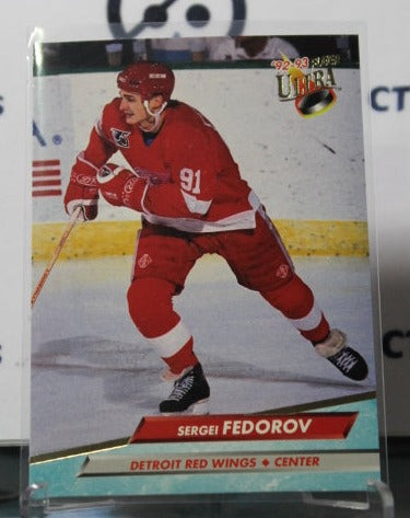 1992-93 FLEER ULTRA SERGEI FEDOROV # 48  DETROIT RED WINGS NHL HOCKEY TRADING CARD