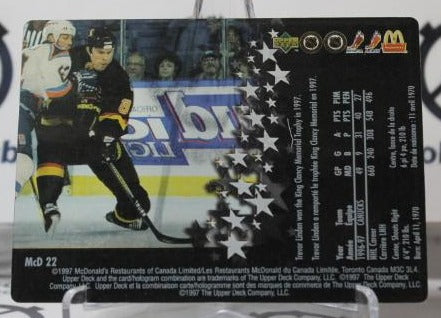TREVOR LINDEN # McD 22 UPPER DECK McDONALDS SILVER 1997-98 VANCOUVER CANUCKS NHL HOCKEY TRADING CARD