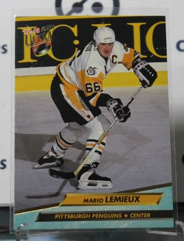 1992-93 FLEER ULTRA MARIO LEMIEUX # 165  PITTSBURGH PENGUINS NHL HOCKEY TRADING CARD