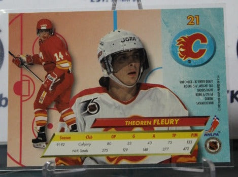 1992-93  FLEER ULTRA THEOREN FLEURY # 21 HOCKEY NHL CALGARY FLAMES  CARD