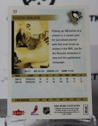 EVGENI MALKIN # 77 FLEER ULTRA 2008-09 PITTSBURGH PENGUINS NHL HOCKEY TRADING CARD