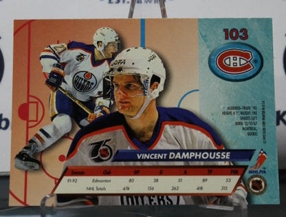 1992-93 FLEER VINCENT DAMPHOUSSE # 103  EDMONTON OILERS HOCKEY CARD