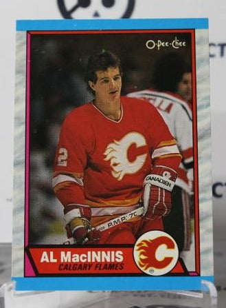 AL MACINNIS # 49 O-PEE CHEE 1989-90 CALGARY FLAMES  NHL HOCKEY TRADING CARD