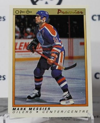 MARK MESSIER # 71 O-PEE CHEE PREMIER 90-91 EDMONTON OILERS NHL HOCKEY TRADING CARD