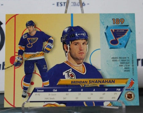 1992-93 FLEER ULTRA  BRENDAN SHANAHAN # 189  ST. LOUIS BLUES NHL HOCKEY CARD