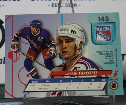 1992-93 FLEER ULTRA DARREN TURCOTTE # 143  NEW YORK RANGERS NHL HOCKEY CARD