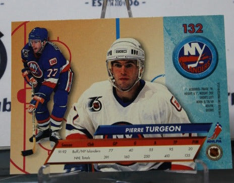 1992-93 FLEER ULTRA PIERRE TURGEON  # 132  NEW YORK ISLANDERS NHL HOCKEY TRADING CARD