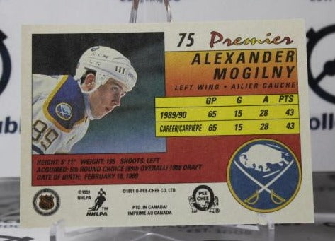 ALEXANDER MOGILNY # 75 O-PEE CHEE PREMIER 1990-91 ROOKIE BUFFALO SABRES NHL HOCKEY TRADING CARD