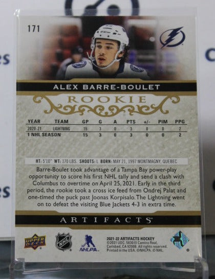 2021-22 UPPER DECK ARTIFACTS ALEX BARRE-BOULET # 117 ROOKIE ROSE GOLD TAMPA BAY LIGHTNING HOCKEY CARD