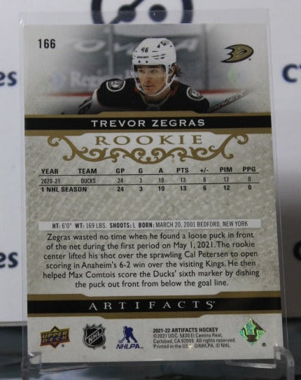 2021-22 UPPER DECK ARTIFACTS  TREVOR ZEGRAS # 166 ROOKIE ROSE GOLD ANAHEIM DUCKS NHL HOCKEY CARD