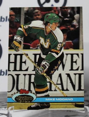 MIKE MODANO #187 TOPPS STADIUM CLUB 1991-92 MINNESOTA NORTH STARS NHL HOCKEY TRADING CARD