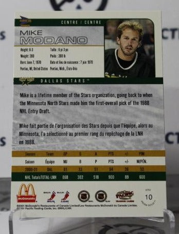 MIKE MODANO # 10 PACIFIC McDONALD'S  2002-03 DALLAS STARS NHL HOCKEY TRADING CARD