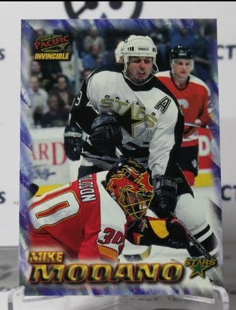 MIKE MODANO # 63 PACIFIC INVINCIBLE 1997-98 DALLAS STARS NHL HOCKEY TRADING CARD