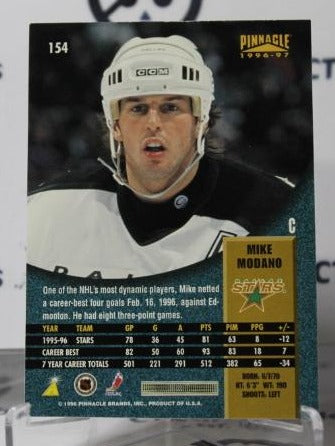 MIKE MODANO # 154 PINNACLE 1996-97 DALLAS STARS NHL HOCKEY TRADING CARD