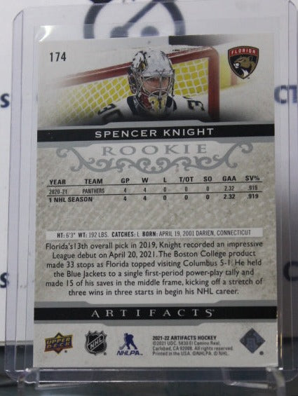 2021-22 UPPER DECK ARTIFACTS  SPENCER KNIGHT # 174 SILVER ROOKIE 896/999  FLORIDA PANTHERS HOCKEY CARD