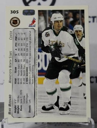 MIKE MODANO # 305 UPPER DECK 1992-93 DALLAS STARS NHL HOCKEY TRADING CARD