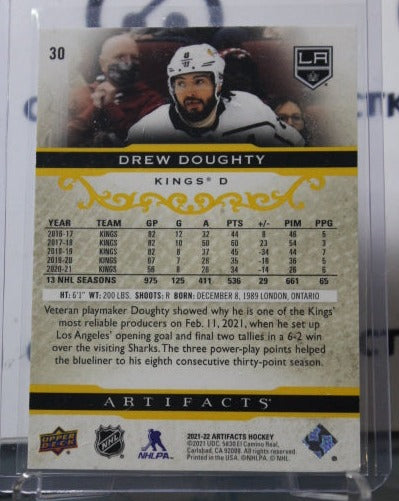 2021-22 UPPER DECK ARTIFACTS DREW DOUGHTY # 30 YELLOW 26/50  L A KINGS NHL HOCKEY CARD