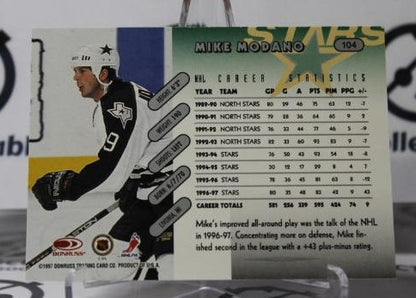 MIKE MODANO # 104 DONRUSS  1997-98 DALLAS STARS NHL HOCKEY TRADING CARD