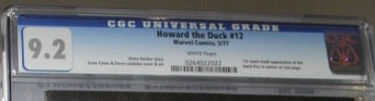 HOWARD THE DUCK #12 MARVEL COMIC CGC 9.2 MARK JEWELERS CAMEO 1ST KISS 1977