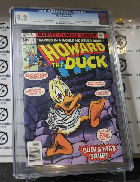 HOWARD THE DUCK #12 MARVEL COMIC CGC 9.2 MARK JEWELERS CAMEO 1ST KISS 1977